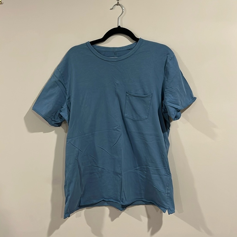 Rag & Bone Pocket Tee Shirt Blue Large